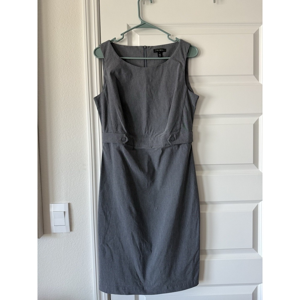Tribal Dark Gray Sleeveless Dress w/ Zipper Size 6 Women's